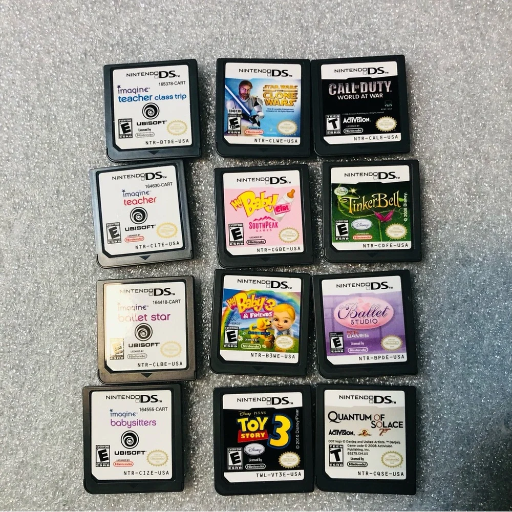 Nintendo DS Lite Pink Handheld Console Bundle w/ 12 Games Case Charger Tested